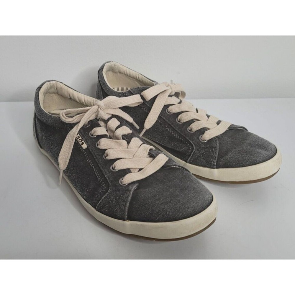 Taos Retro Star Womens 9 Gray Sneakers Lace Up Canvas Low Top Shoes STA-12844